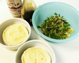 豆苗と油あげのココットカマン作り方1写真
