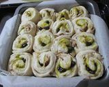 抹茶クリームと甘納豆のちぎりパン✿作り方8写真