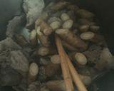 圧力鍋で牛すじ肉と牛蒡煮込み作り方4写真