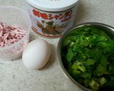 簡単！美味しい！小松菜と挽肉の炒飯作り方1写真