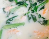 白菜とエビのとろっと豆乳煮作り方6写真