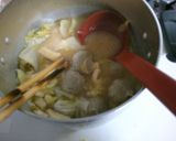 簡単!白菜と つみれ 油揚げのお味噌汁♪作り方5写真