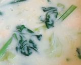 白菜とエビのとろっと豆乳煮作り方7写真