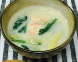 白菜とエビのとろっと豆乳煮作り方8写真
