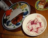 旬の食用菊で定番酢の物＋サラダ＋紅ごはん作り方10写真