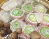餃子の皮と豚バラで☆スタンディング葱鍋。作り方4写真