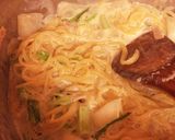 春菊と白かぶのミルククリームパスタ作り方6写真