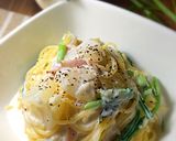 春菊と白かぶのミルククリームパスタ作り方8写真