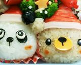 動物さんのクリスマス キャラ弁 おにぎり作り方3写真