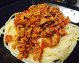 干したけのことひき肉のトマトソースパスタ作り方8写真