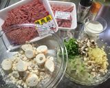 お麩で肉汁たっぷりハンバーグ作り方1写真
