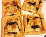 やみつき♪塩昆布とツナの油揚げピザ★作り方3写真