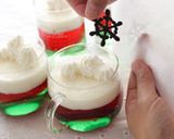 クリスマスカラーの三色ゼリー作り方7写真