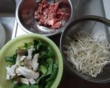 かんたん☆チンゲン菜と豚こま肉の中華炒め作り方1写真