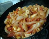 トマトと鶏肉のチーズ丼★作り方3写真