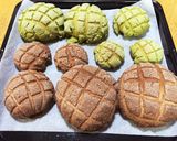 皮がたっぷり❤カリふわ簡単抹茶メロンパン作り方15写真