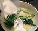 鮭とほうれん草クリームパスタ＊イクラ添え作り方5写真