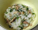 さんまと水菜の浅漬けで混ぜご飯！作り方4写真