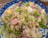 レタスとハムのシンプルチャーハン作り方3写真