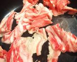 【簡単！】薄豚肉と温泉卵の丼作り方2写真