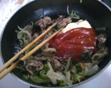牛肉と玉ねぎ ピーマンのケチャマヨ焼き!作り方4写真