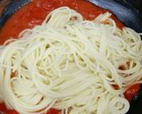 トマト缶だけ！うまうまトマトスパゲッティ作り方5写真