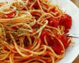 トマト缶だけ！うまうまトマトスパゲッティ作り方6写真