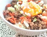 簡単和食ランチ❁﻿そぼろ丼 鮭&温玉のせ作り方6写真