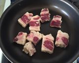 かす床牛ブロック✿ちぎりキャベツ炒め作り方4写真