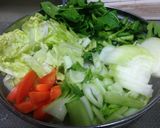 お鍋の残りで!中華丼作り方1写真