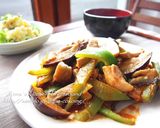 簡単★ナスとピーマンの豚肉ピリ辛味噌炒め作り方5写真