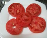 レンジ料理 - スライストマトの温サラダ作り方1写真