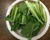 ＊青菜と油揚げの煮びたし＊作り方1写真