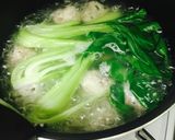青梗菜とモチモチ肉団子中華スープ❤️作り方5写真