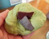 HBで簡単★抹茶のリースちぎりパン作り方3写真