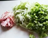 ＊白菜とベーコンのミルクスープパスタ＊作り方1写真