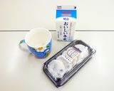 あわしま堂の大福で牛乳ぜんざい作り方1写真