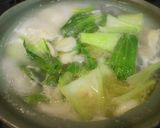 鶏鍋　チンゲン　上州ねぎ　創味シャンタン作り方10写真