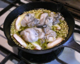 スキレットで作る牡蠣と椎茸のアヒージョ作り方4写真