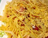 簡単♪ベーコンとたまごの炒めパスタ♪作り方6写真