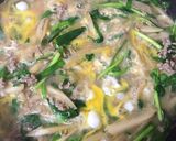 にらと挽肉の柳川風煮作り方7写真