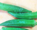 ふんわり♪大葉香る♪オクラ入り山芋焼き作り方1写真