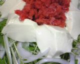 新たまねぎ♪豆腐とねぎとろのサラダ作り方3写真