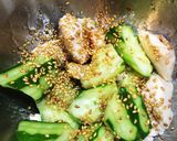 ☆つるりん鶏ささみときゅうりの胡麻和え作り方5写真