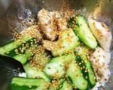 ☆つるりん鶏ささみときゅうりの胡麻和え作り方5写真