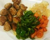 創味シャンタンで！揚げない肉団子酢豚作り方3写真