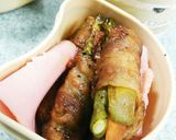 簡単☆アスパラとインゲンの肉巻き　豚バラ作り方7写真