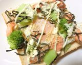 鮭×目玉焼き×ブロッコリーの和トースト作り方7写真