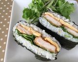 牛肉炒めと卵のおにぎらず。お弁当にも。作り方10写真