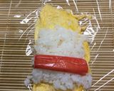 卵でロール寿司(かにかま)作り方1写真